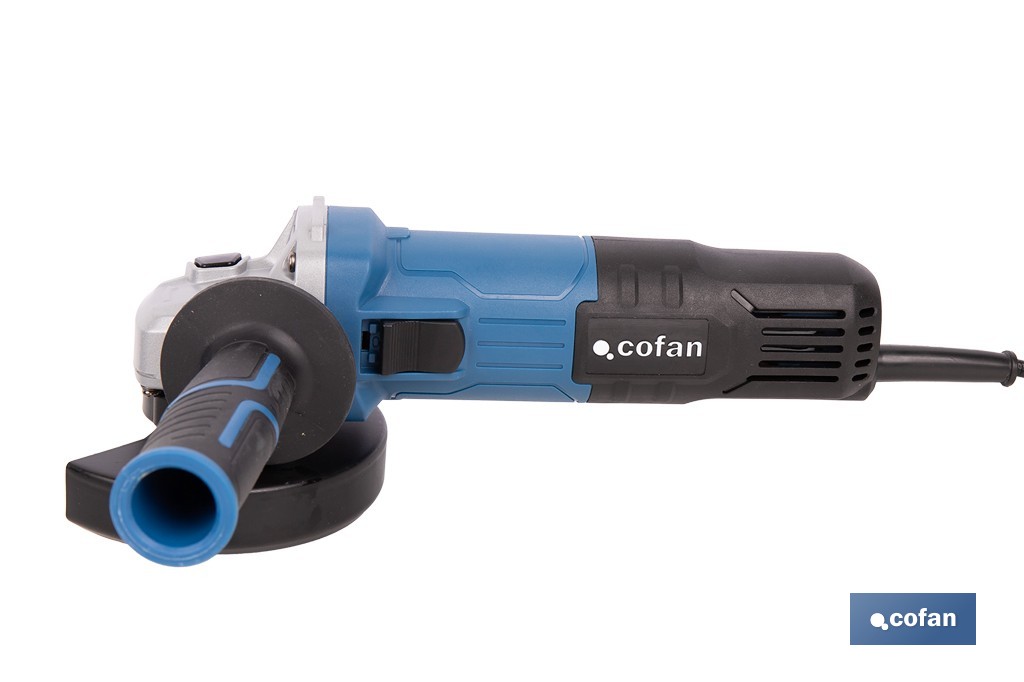 Amoladora angular eléctrica 750 W Ø115 mm 11000 rpm | Mango auxiliar con 2 posiciones y sistema antivibración | Ligera, potente y segura - Cofan