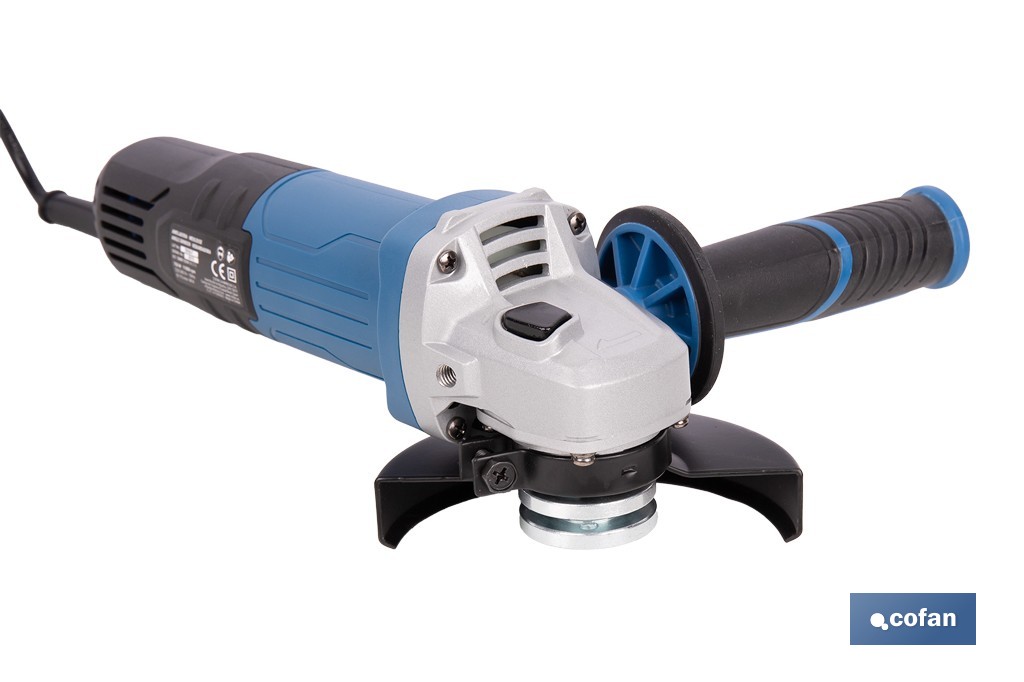 Amoladora angular eléctrica 750 W Ø115 mm 11000 rpm | Mango auxiliar con 2 posiciones y sistema antivibración | Ligera, potente y segura - Cofan