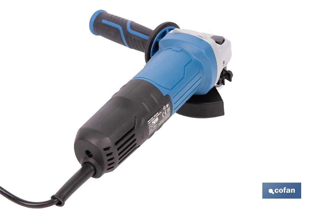 Amoladora angular eléctrica 750 W Ø115 mm 11000 rpm | Mango auxiliar con 2 posiciones y sistema antivibración | Ligera, potente y segura - Cofan