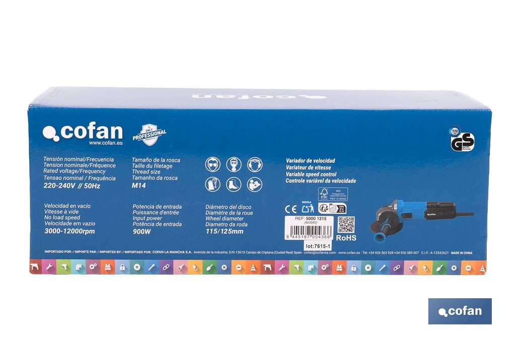 900W ANGLE GRINDER - Cofan