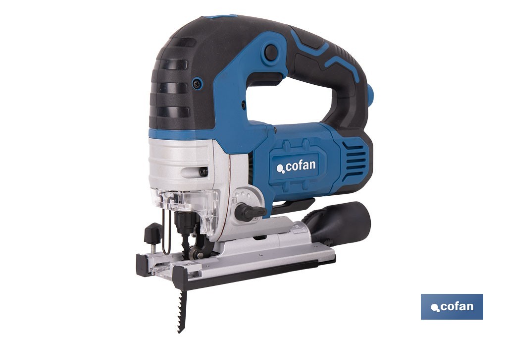 Sierra de calar eléctrica con corte pendular de 4 posiciones | 750 W; corte a bisel ±45°; Velocidad variable 800-3000 rpm - Cofan