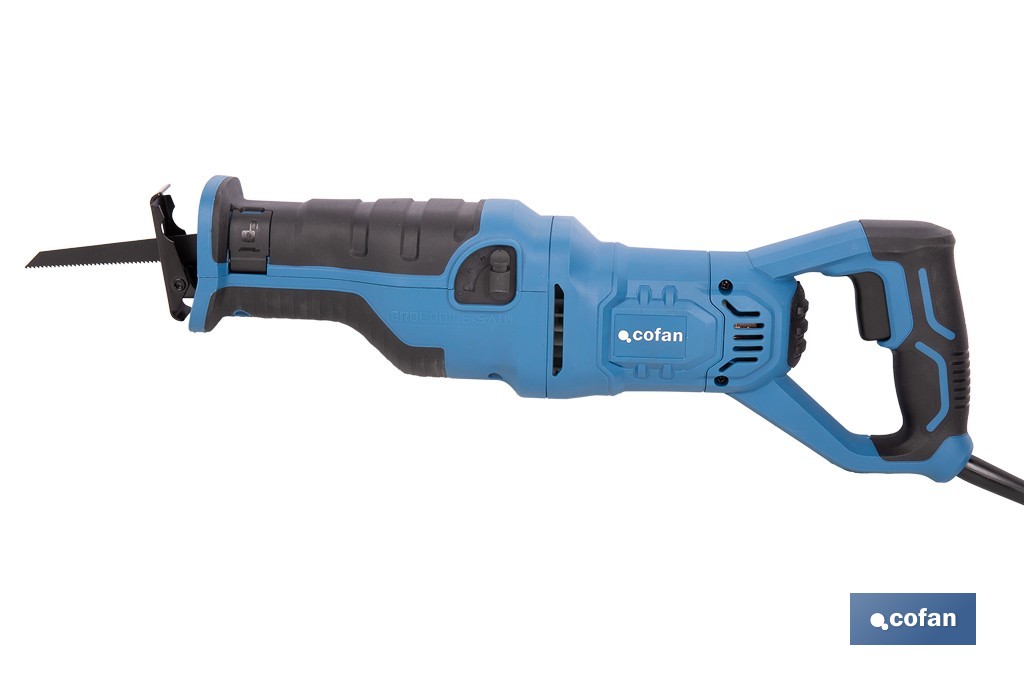 Sierra de sable eléctrica 1200 W 2800 rpm, acción pendular 4 posiciones | Control de velocidad variable, cambio de hoja sin herramientas - Cofan