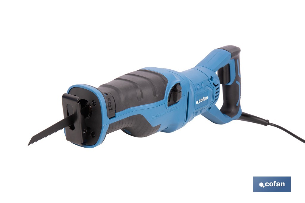 Sierra de sable eléctrica 1200 W 2800 rpm, acción pendular 4 posiciones | Control de velocidad variable, cambio de hoja sin herramientas - Cofan