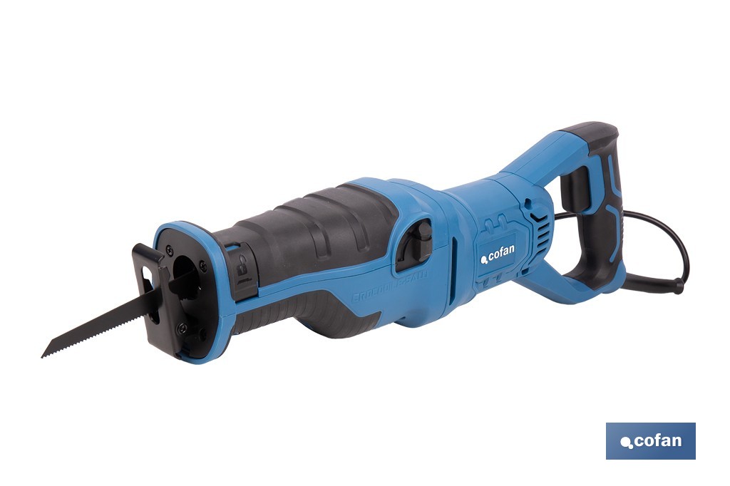 Sierra de sable eléctrica 1200 W 2800 rpm, acción pendular 4 posiciones | Control de velocidad variable, cambio de hoja sin herramientas - Cofan