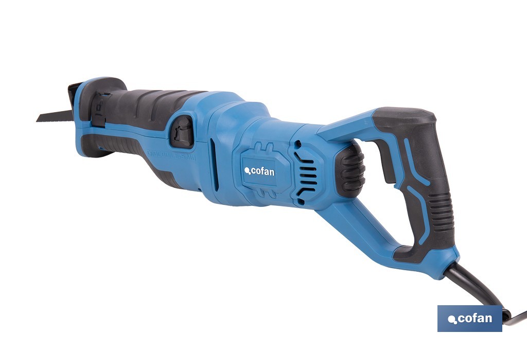 Sierra de sable eléctrica 1200 W 2800 rpm, acción pendular 4 posiciones | Control de velocidad variable, cambio de hoja sin herramientas - Cofan