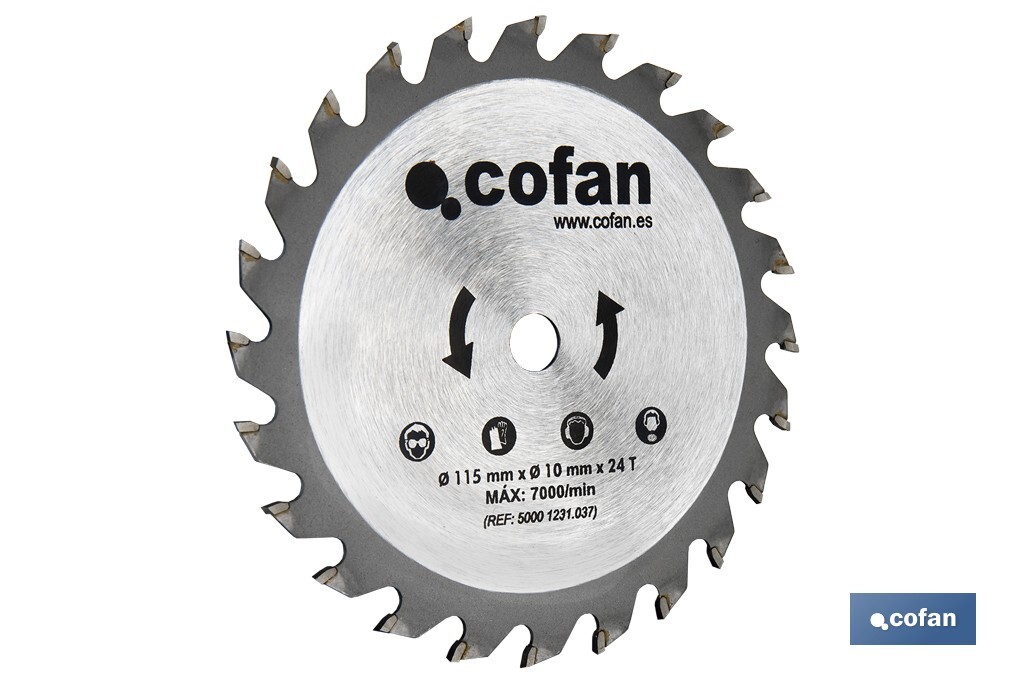Discos de corte con 24 dientes | Diámetro 185 o 115 mm | Piezas de recambio para sierras circulares - Cofan