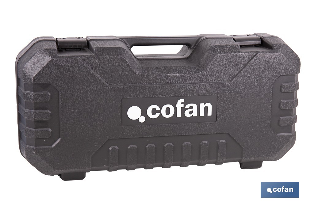 Lijadora de pared y techo eléctrica 710 W 1500 rpm | Tubo extensible, aspiración de polvo y luz LED integrada | Incluye maletín y 6 discos de lija - Cofan