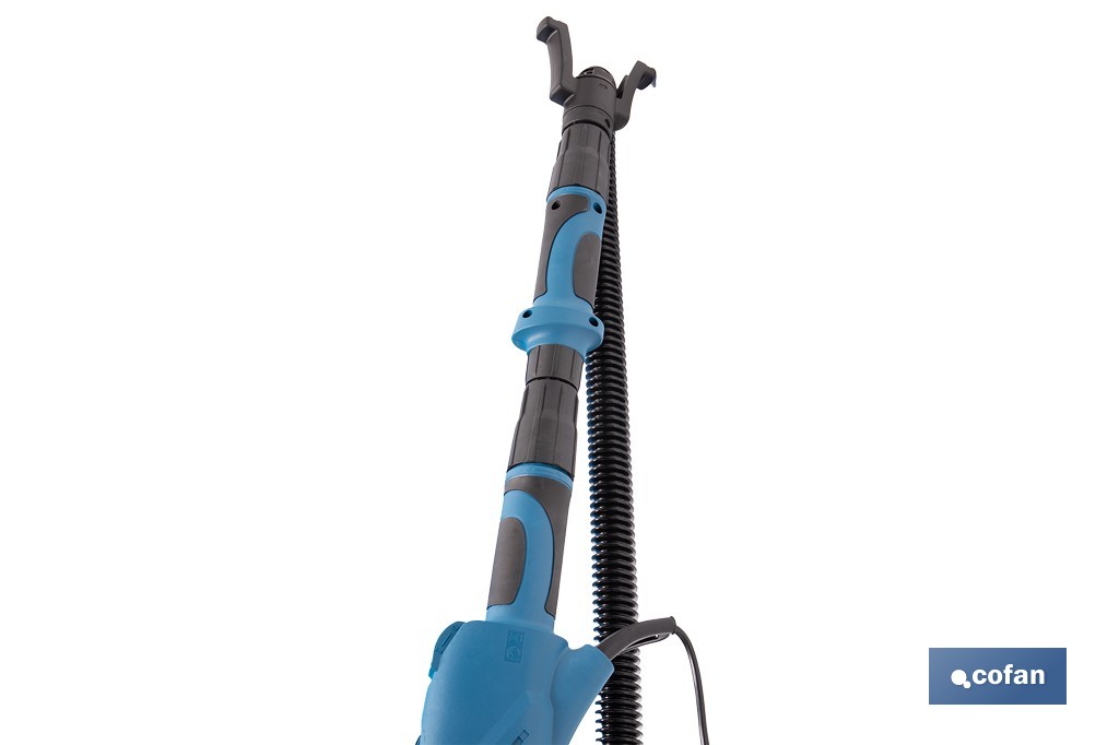 Lijadora de pared y techo eléctrica 710 W 1500 rpm | Tubo extensible, aspiración de polvo y luz LED integrada | Incluye maletín y 6 discos de lija - Cofan