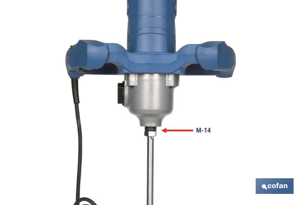 Paddle mixer | M14 paddle connection | Mixing paddle included | 2 speeds | Power: 1,400W - Cofan