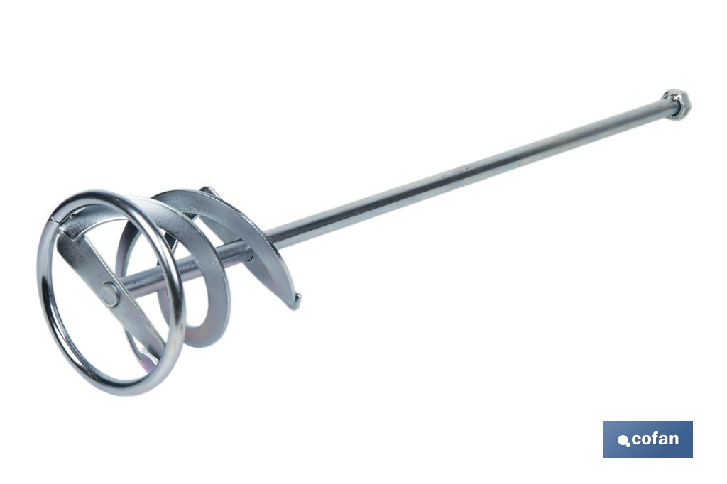 Vara misturadora | Acessório de mistura M14 | Adequado para misturar tinta, verniz ou massa | Comprimento: 600 mm | Disponível em diferentes diâmetros - Cofan