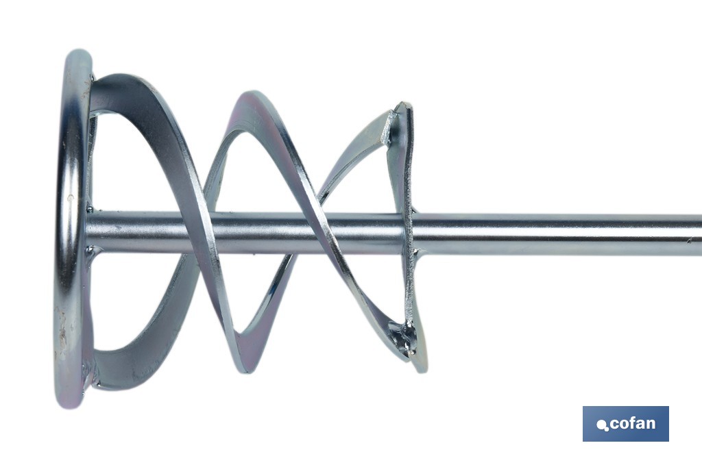 Vara misturadora | Acessório de mistura M14 | Adequado para misturar tinta, verniz ou massa | Comprimento: 600 mm | Disponível em diferentes diâmetros - Cofan