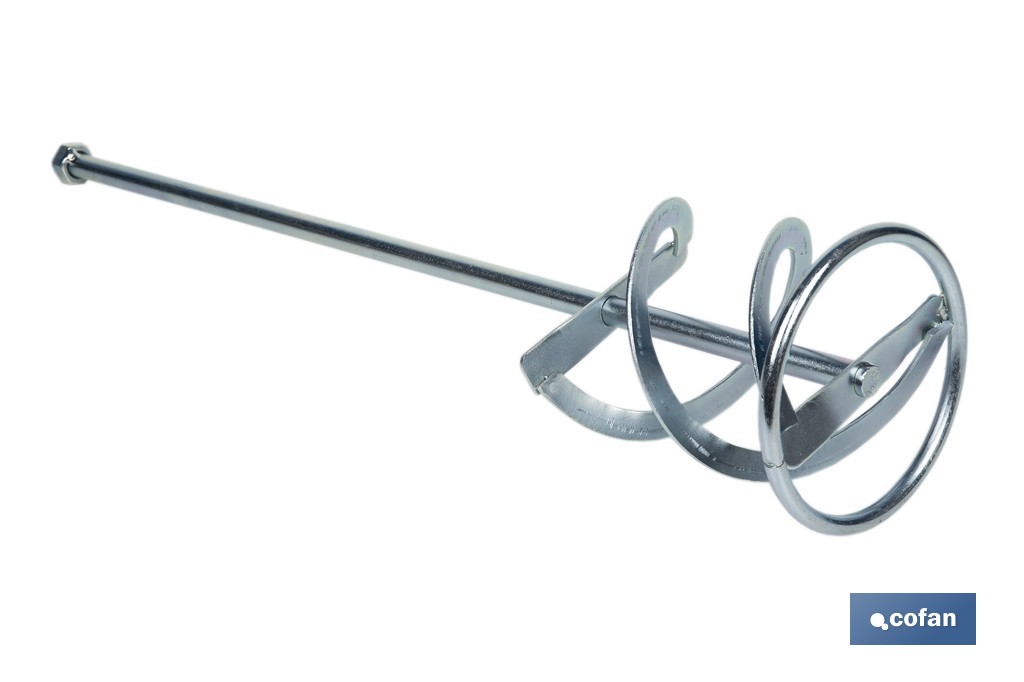 Vara misturadora | Acessório de mistura M14 | Adequado para misturar tinta, verniz ou massa | Comprimento: 600 mm | Disponível em diferentes diâmetros - Cofan