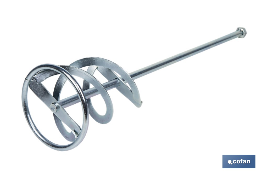 Vara misturadora | Acessório de mistura M14 | Adequado para misturar tinta, verniz ou massa | Comprimento: 600 mm | Disponível em diferentes diâmetros - Cofan