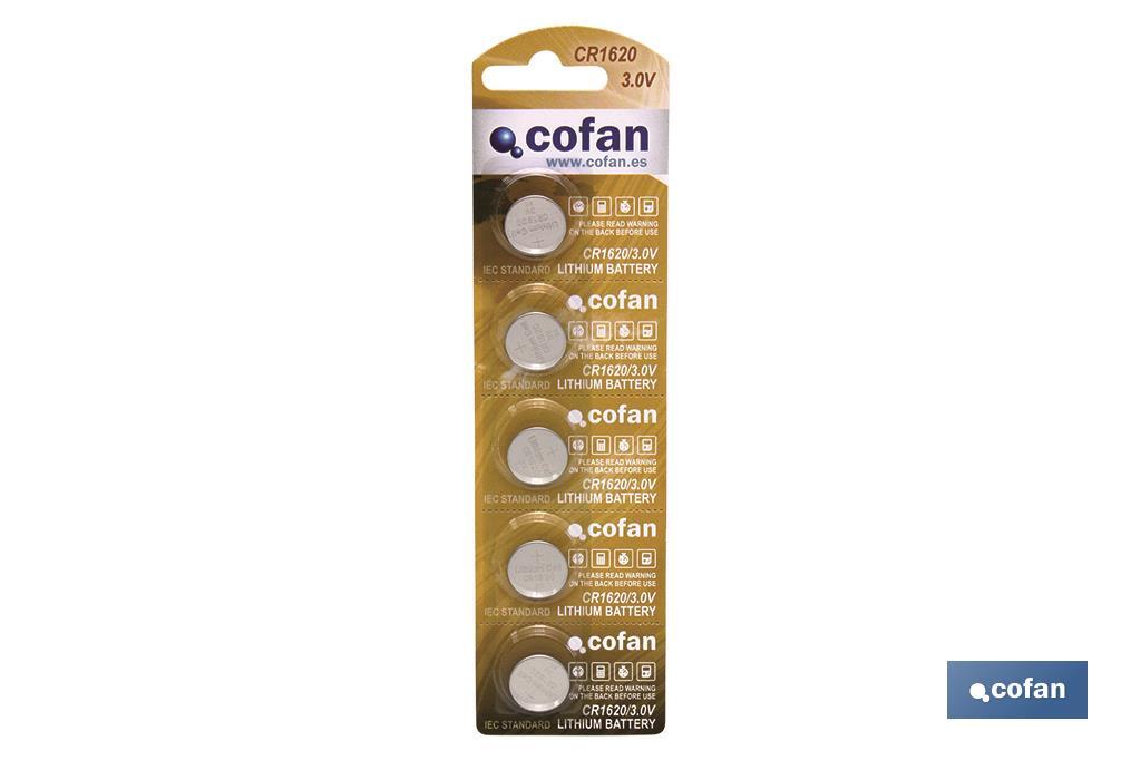 Pilas Botón CR1620/3.0V - Cofan