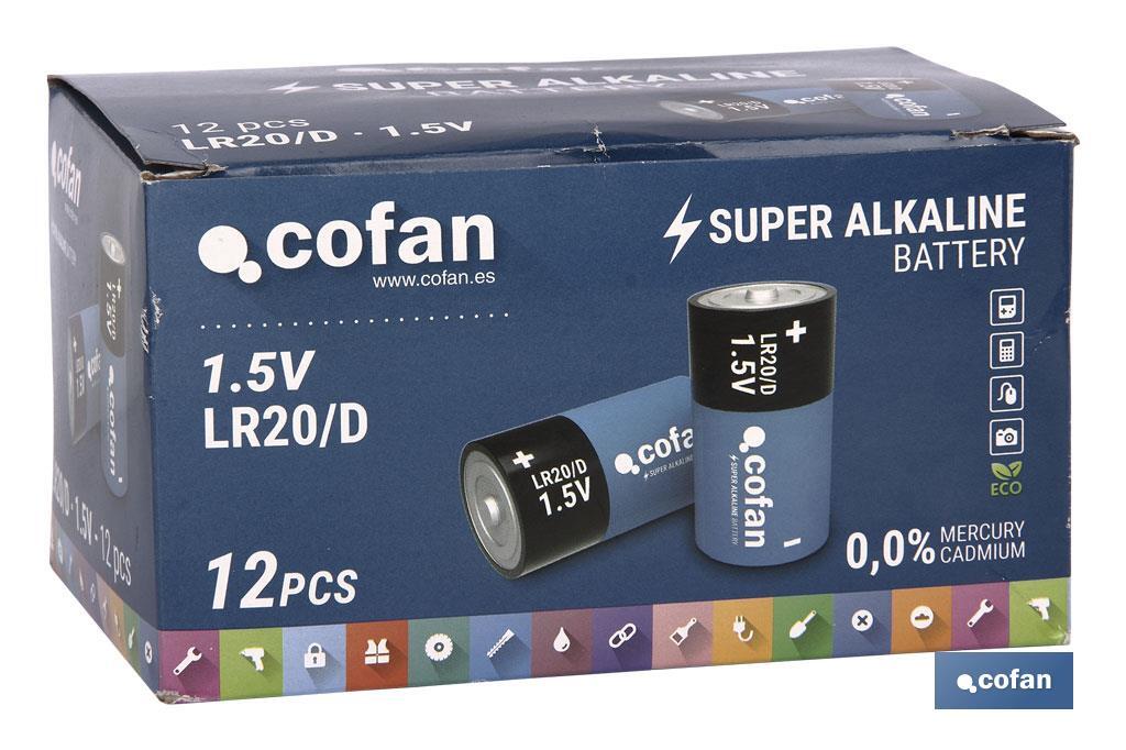 Pilas Alcalinas - LR20 D/1,5V - Cofan