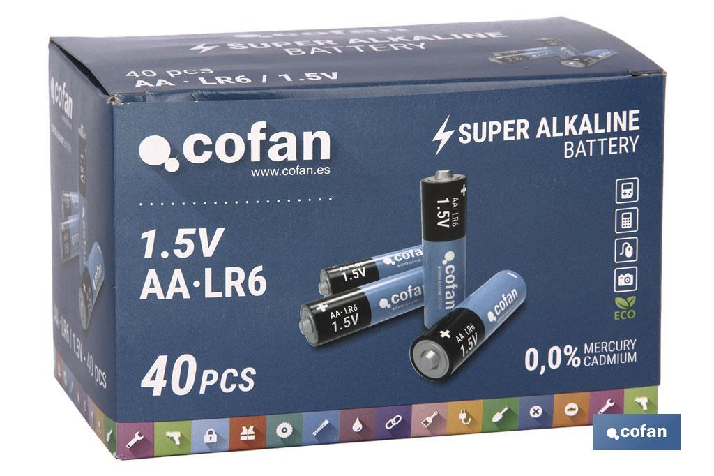 Pilas Alcalinas - LR6 AA/1,5V - Cofan