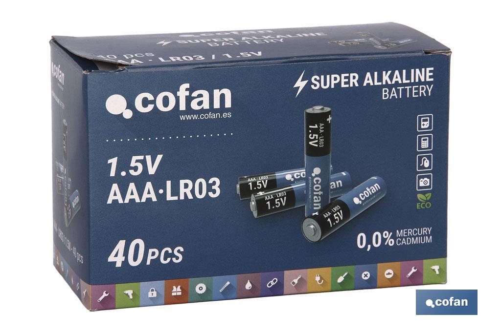 Pilhas Alcalinas - LR03 AAA/1,5V - Cofan