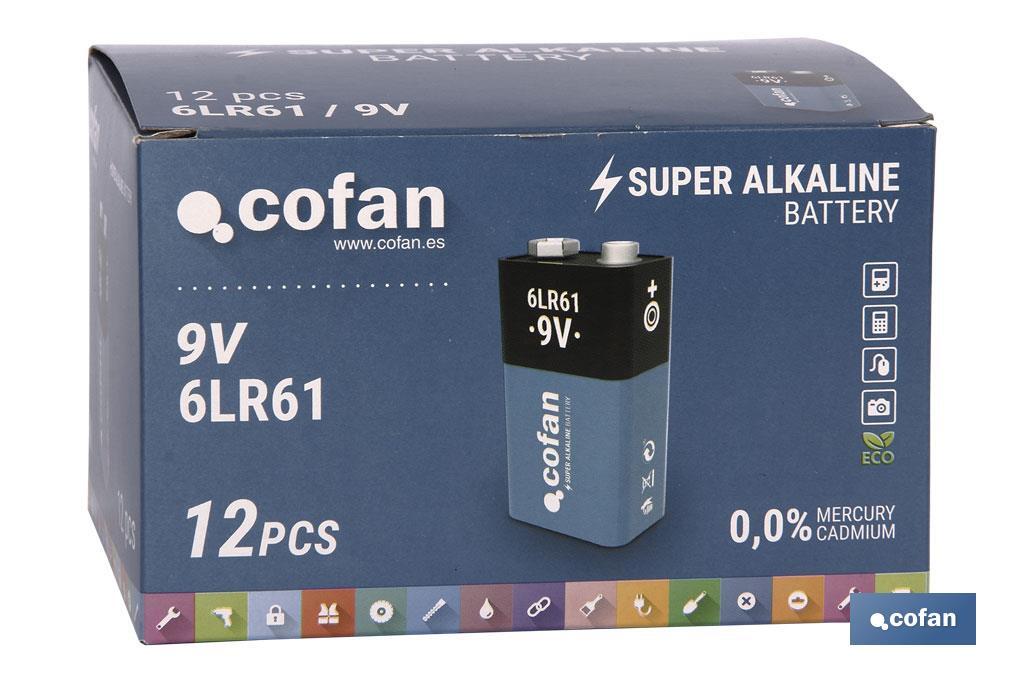 Alkaline batteries - 6LR61/9V - Cofan