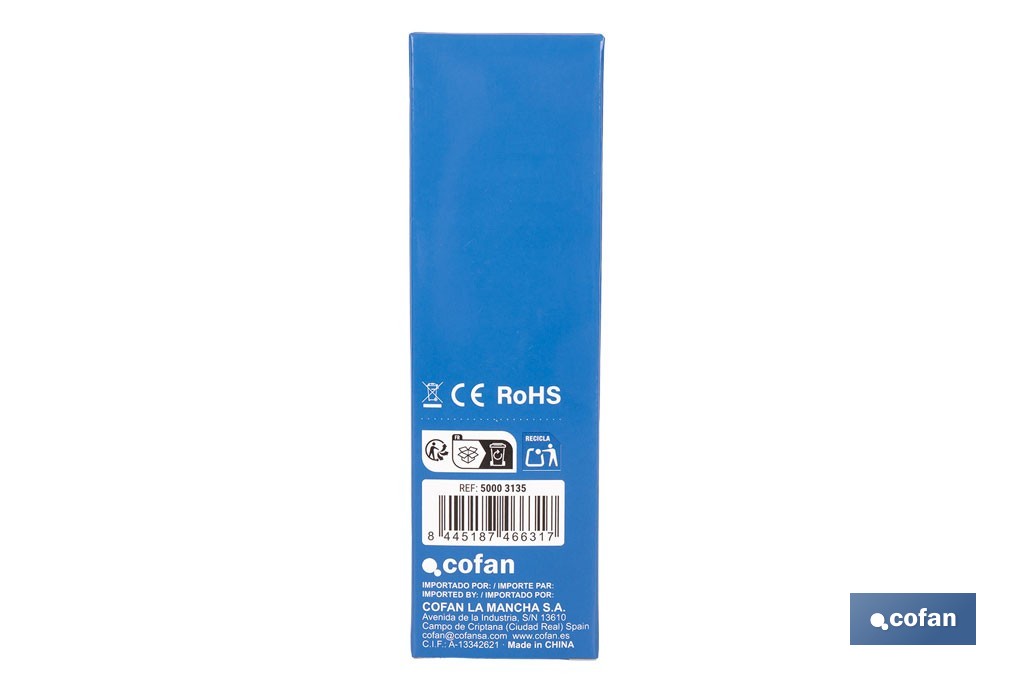 Linterna LED de alta potencia (2000 lm) y 150 m de alcance. 5 funciones y base magnética - Cofan