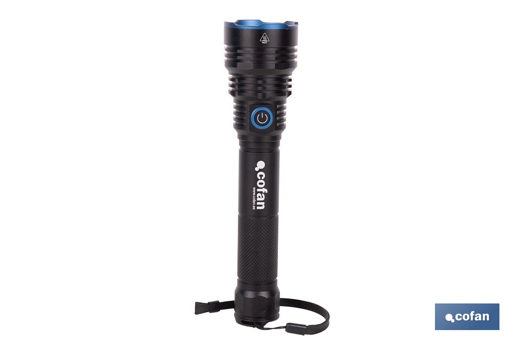Linterna LED de alta potencia | Recargable con 6 modos de luz | Disponible en dos potencias: 18.000 lm y 10.000 lm - Cofan