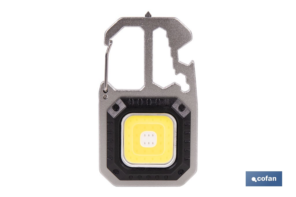 Linterna llavero LED COB 500 lm recargable con 7 modos de luz | Lámpara multifuncional - Cofan