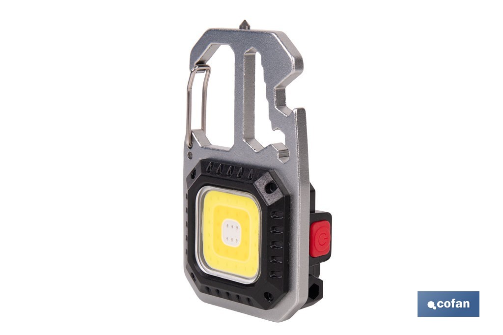 Linterna llavero LED COB 500 lm recargable con 7 modos de luz | Lámpara multifuncional - Cofan