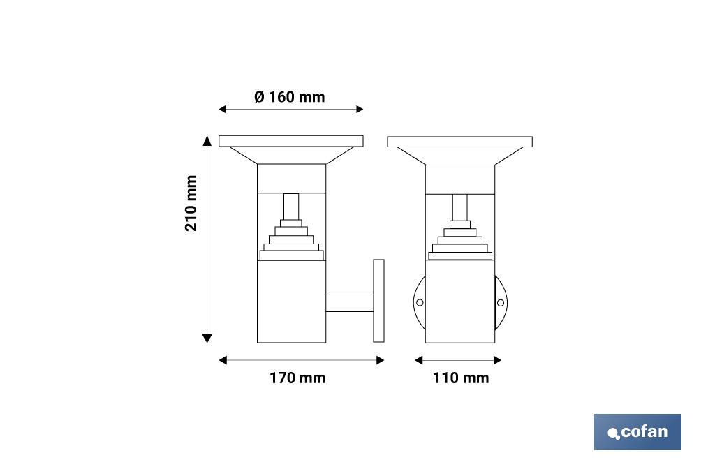 LAMPADA DA PARETE LED SOLARE CON SENSORE - Cofan