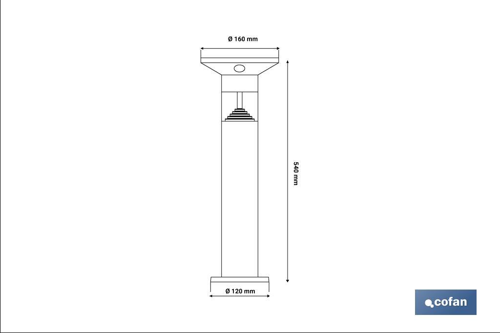 OUTDOOR LED SOLAR POST LIGHT WITH SENSOR - Cofan