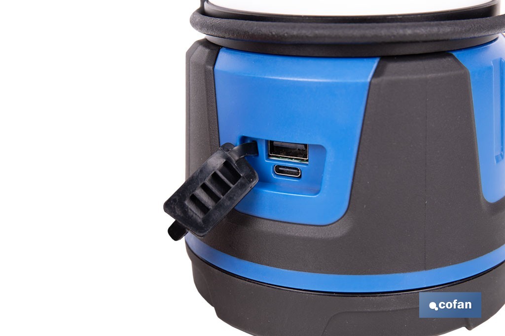 Linterna de camping COB LED 2000 lm recargable con 5 modos de luz | Iluminación regulable - Cofan