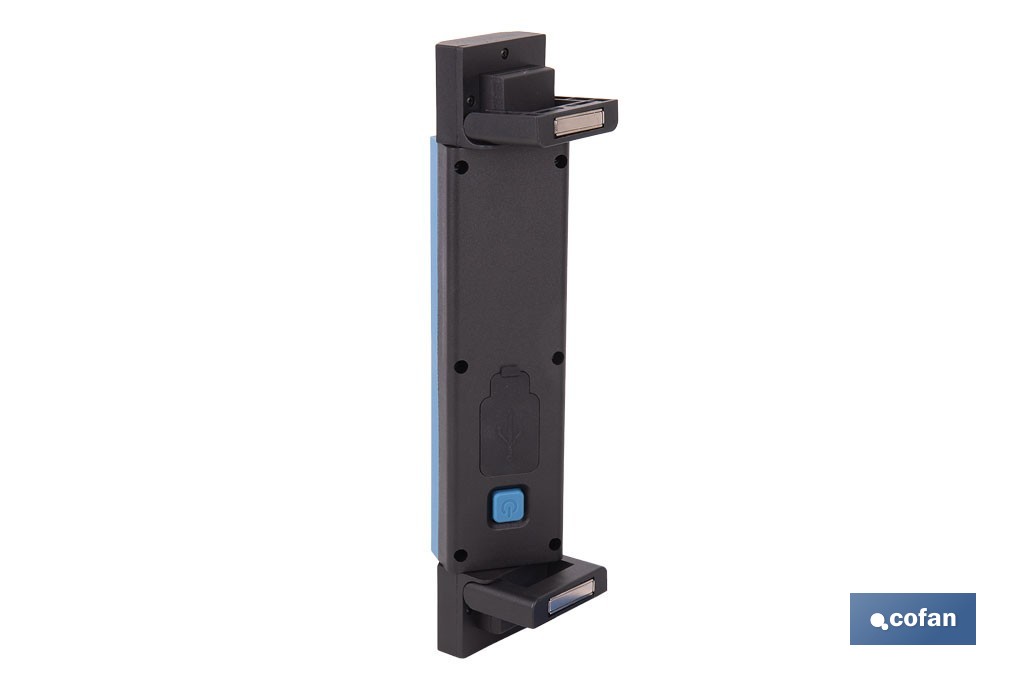 Lámpara de inspección LED COB 1200 lm | Recargable con 3 modos de luz | Extremos magnéticos, giratorios y plegables - Cofan
