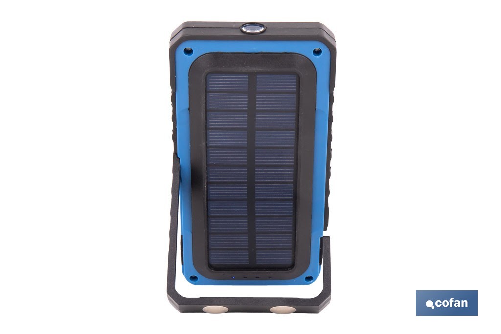 Lámpara de inspección de 500 LM COB LED con panel solar | Recargable con USB Tipo C | Luz blanca y roja | Base Magnética - Cofan
