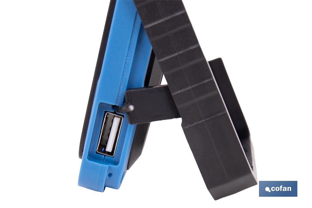 Lámpara de inspección de 500 LM COB LED con panel solar | Recargable con USB Tipo C | Luz blanca y roja | Base Magnética - Cofan