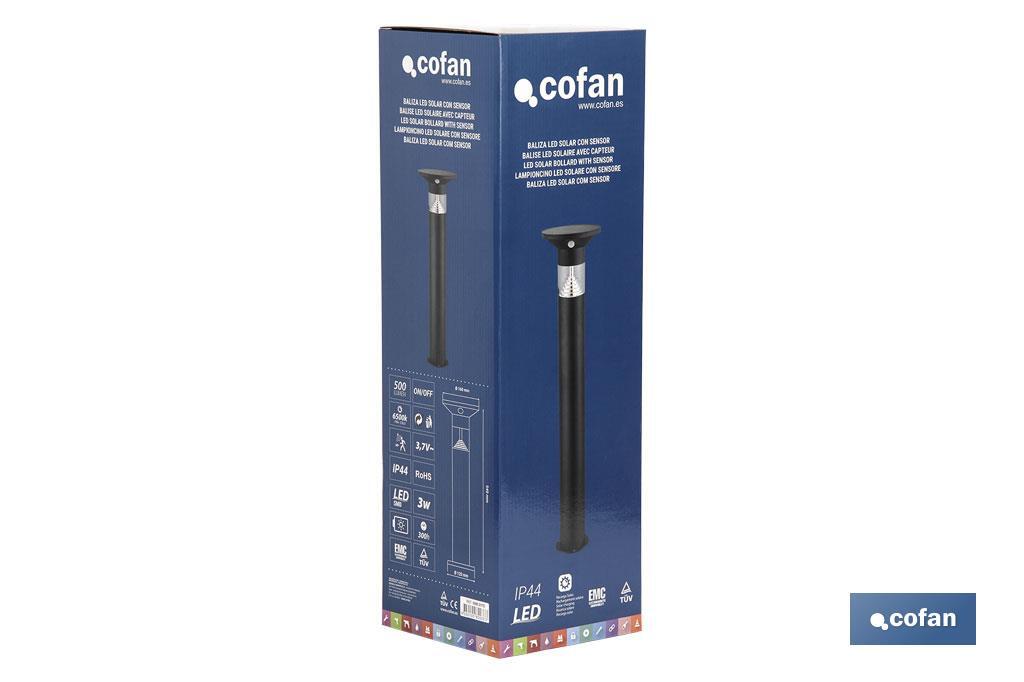 OUTDOOR LED SOLAR POST LIGHT WITH SENSOR - Cofan