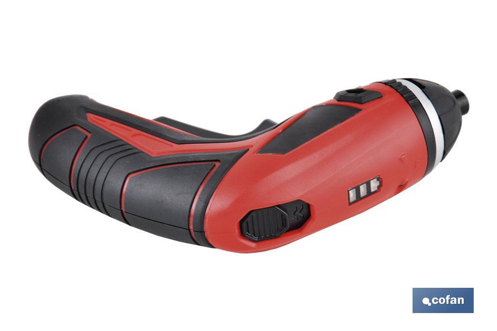 Atornillador/Destornillador a batería | 200 rpm | Batería Li-ion de 3.6 V + Cargador incluidos | Duración batería: 3-5 horas - Cofan