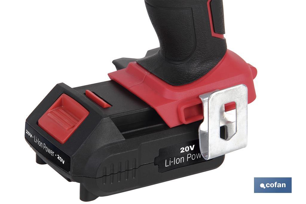 Taladro Percutor a Batería con 1300 rpm | Batería Li-ion de 20V - 1,5 Ah + Cargador incluidos - Cofan