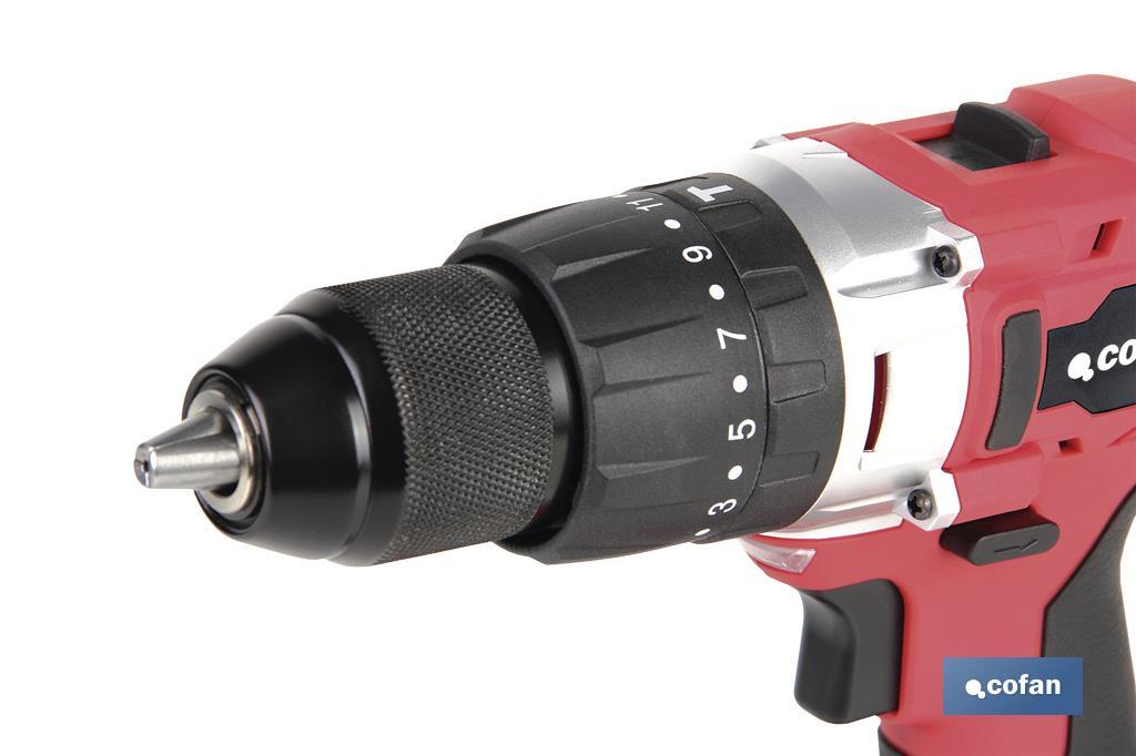 Taladro Percutor a Batería con 1300 rpm | Batería Li-ion de 20V - 1,5 Ah + Cargador incluidos - Cofan