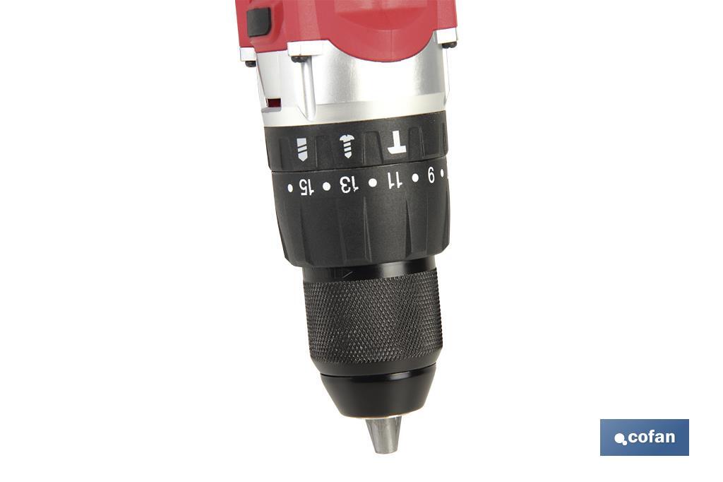 Taladro Percutor a Batería con 1300 rpm | Batería Li-ion de 20V - 1,5 Ah + Cargador incluidos - Cofan