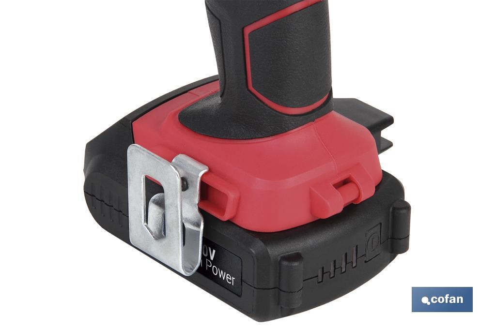Taladro Percutor a Batería con 1300 rpm | Batería Li-ion de 20V - 1,5 Ah + Cargador incluidos - Cofan