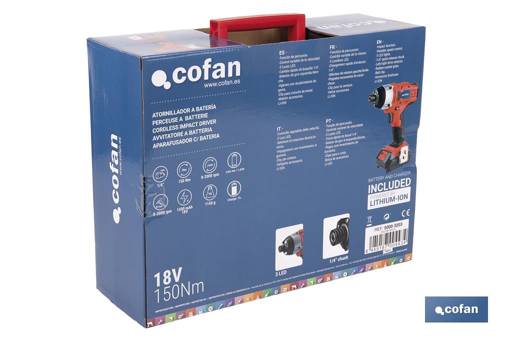 LI-ION CORDLESS IMPACT DRIVER - Cofan