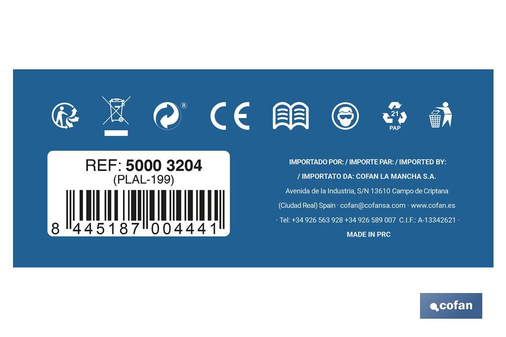 Amoladora a batería | Batería Li-ion de 20V y 2,0 Ah + Cargador incluidos | Apta para discos de ø115 mm - Cofan