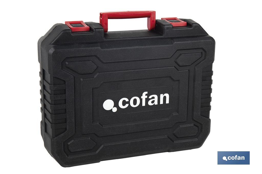 Amoladora a batería | Batería Li-ion de 20V y 2,0 Ah + Cargador incluidos | Apta para discos de ø115 mm - Cofan