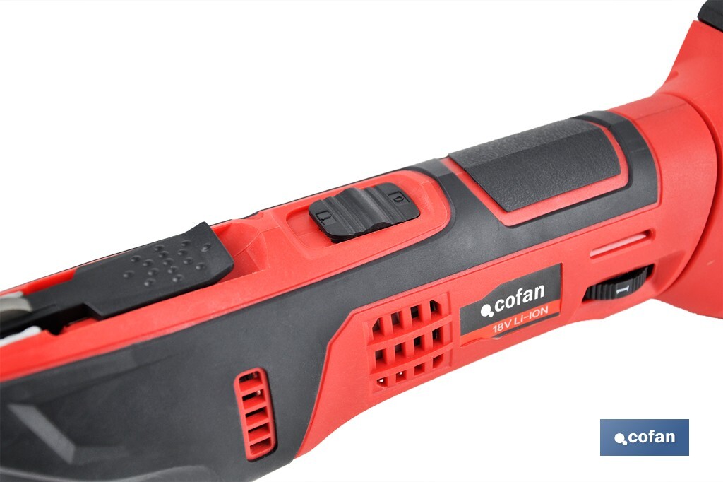 Multiherramienta a Batería | 15000 rpm | Batería Li-ion  18V + Cargador incluidos | Incluye accesorios - Cofan