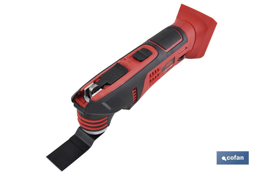 Multiherramienta a Batería | 15000 rpm | Batería Li-ion  18V + Cargador incluidos | Incluye accesorios - Cofan