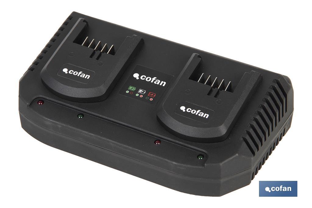 Cargador de Baterias Doble | Carga Rápida | 2 x 3,5 A - 18V - Cofan