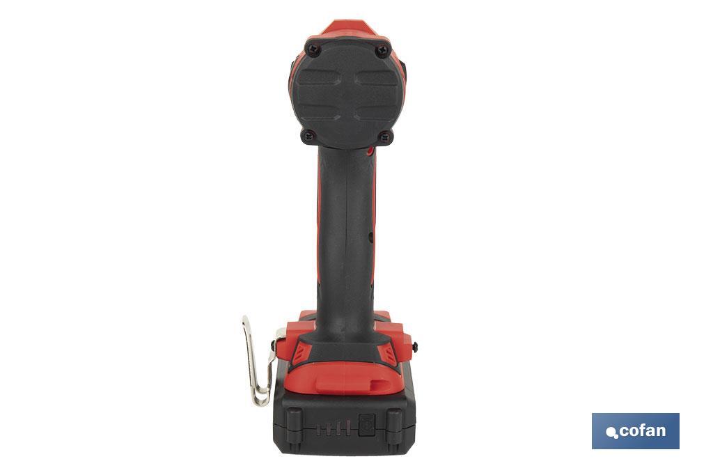 Atornillador percutor de impacto sin escobillas | Para puntas 1/4" Hex | Control de velocidad variable | Maletín, batería Li-ion de 20V y 2,0 Ah y cargador incluido - Cofan