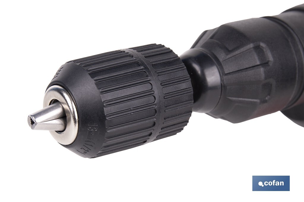 Martillo perforador SDS Plus sin escobillas multifunción | Taladra, percute y cincela | Incluye: maletín con accesorios, portabrocas automático con adaptador SDS PLUS, batería Li-Ion de 20 V y cargador - Cofan