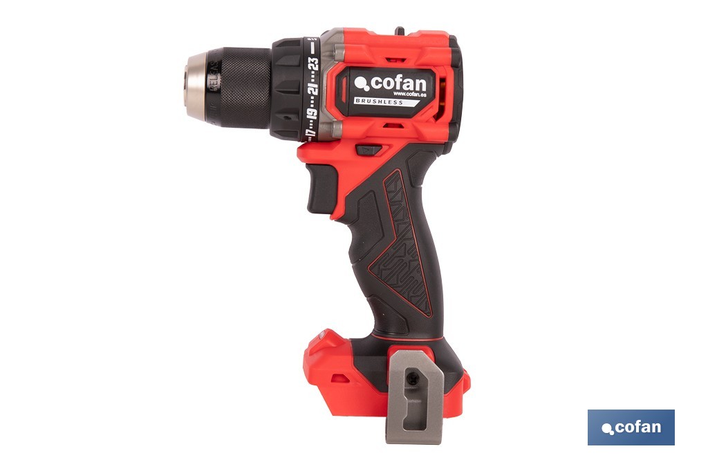 Taladro atornillador a batería con motor brushless | Potencia: 20 V | 2 velocidades | Disponible con y sin batería y cargador - Cofan