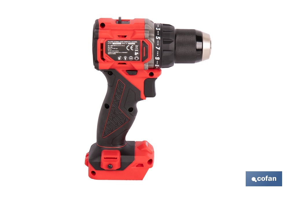 Taladro atornillador a batería con motor brushless | Potencia: 20 V | 2 velocidades | Disponible con y sin batería y cargador - Cofan