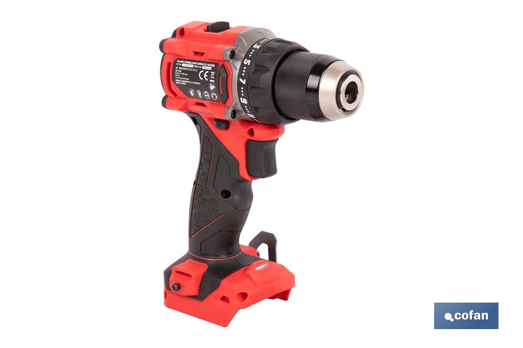 Taladro atornillador a batería con motor brushless | Potencia: 20 V | 2 velocidades | Disponible con y sin batería y cargador - Cofan