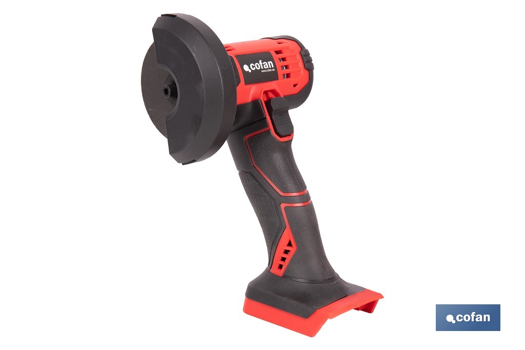 Mini amoladora a batería | 19.500 rpm | Para discos 76 mm | Empuñadura ergonómica | Disponible con y sin batería y cargador - Cofan